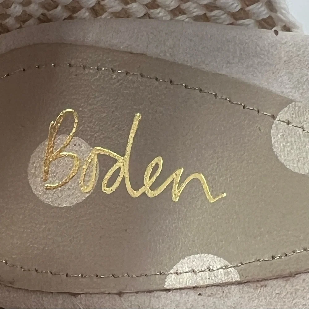 Boden Red Espadrille Wedges with Cream Accents